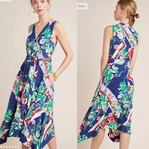 Maeve Anthropologie Spirited Midi Floral Dress size 2